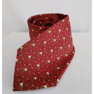 Brooks Brothers Silk Tie Wreath Candle Christmas Necktie Print